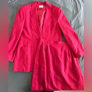 Vintage Pendleton 100% pure virgin wool Fuchsia Red suit set (size 16T) made USA